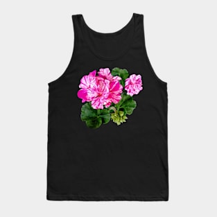 Two Pink and White Striped Geraniums Tank Top